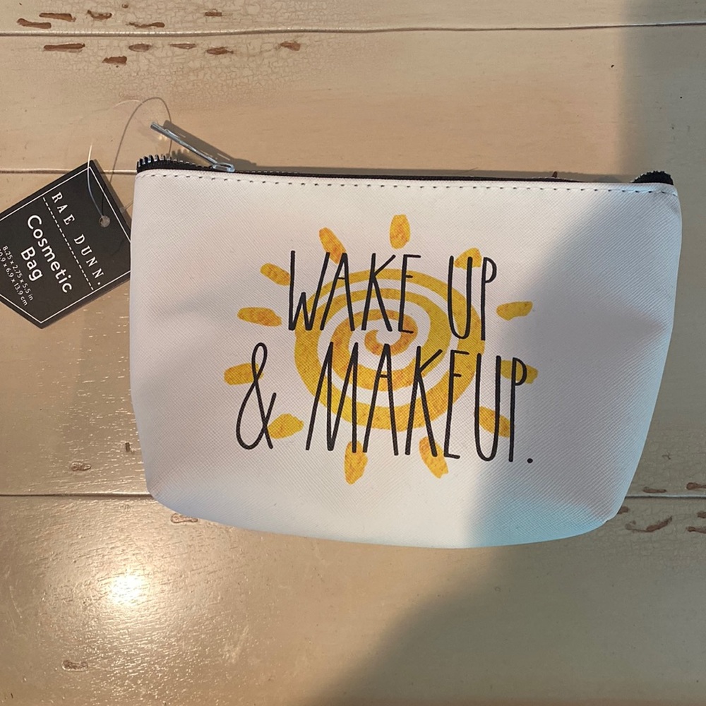 Rae Dunn Cosmetic Bag Wake Up and Makeup